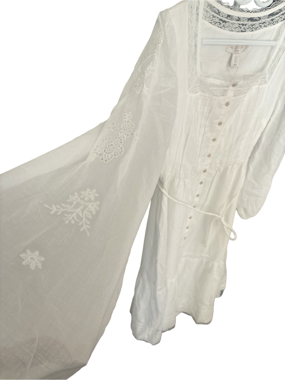 Caroline Constas White Button-Front Maxi Dress with Square Neck - Picture 5 of 8
